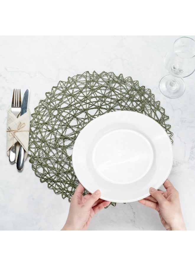 Restaurantware مفرش طاولة دوائر سبين ويف 15 بوصة، مجموعة من 6 مفرش طاولة مطبخ دائري - شبه قابلة للاستخدام مرة واحدة، مفرش دائري من ورق أخضر، متين، مفرش طاولة للمناسبات أو حفلات الزفاف - Image 5