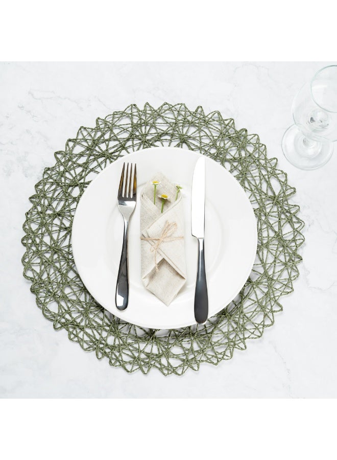 Restaurantware مفرش طاولة دوائر سبين ويف 15 بوصة، مجموعة من 6 مفرش طاولة مطبخ دائري - شبه قابلة للاستخدام مرة واحدة، مفرش دائري من ورق أخضر، متين، مفرش طاولة للمناسبات أو حفلات الزفاف - Image 3