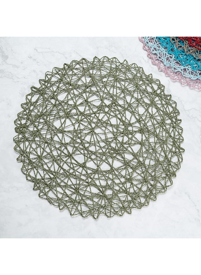 Restaurantware مفرش طاولة دوائر سبين ويف 15 بوصة، مجموعة من 6 مفرش طاولة مطبخ دائري - شبه قابلة للاستخدام مرة واحدة، مفرش دائري من ورق أخضر، متين، مفرش طاولة للمناسبات أو حفلات الزفاف - Image 4