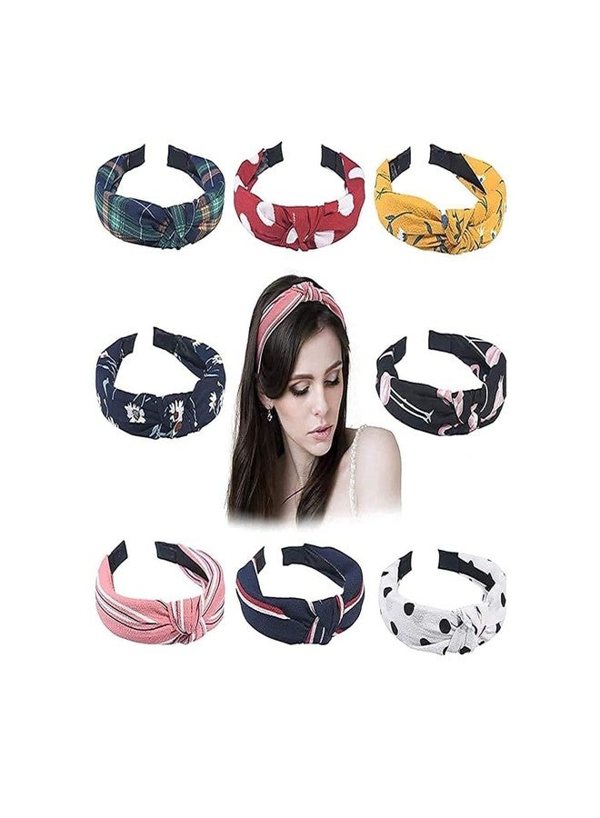 DN Creation Set Of 6 Knotted Headbands for Women Bow Turban Headbands for Women and Girls - Random Design - Image 1