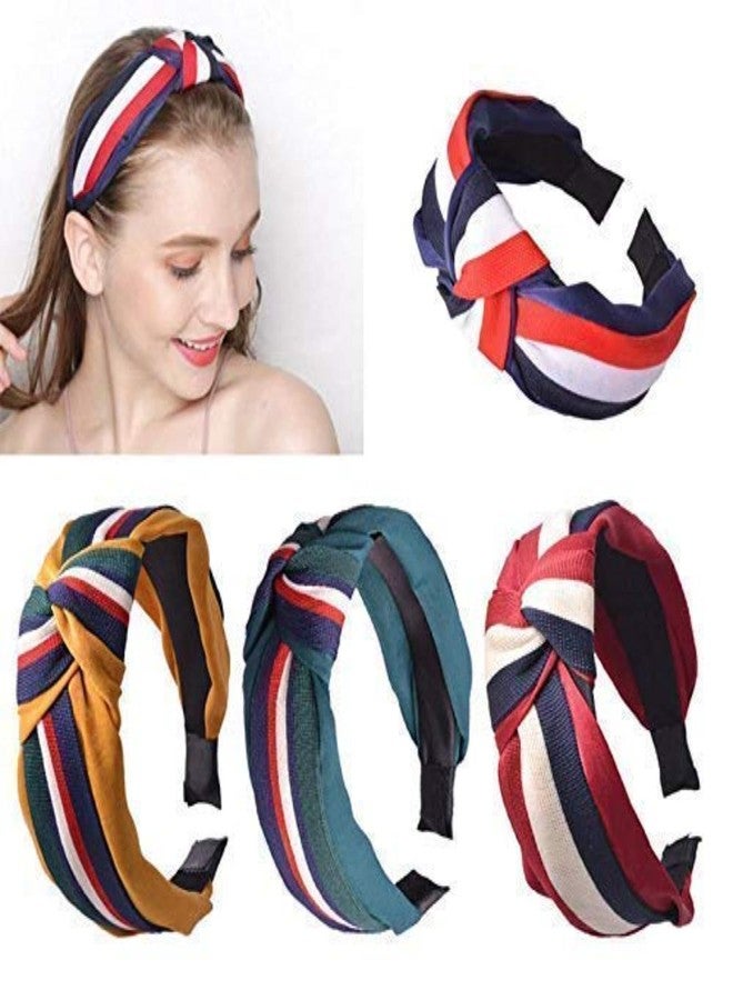 DN Creation Set Of 6 Knotted Headbands for Women Bow Turban Headbands for Women and Girls - Random Design - Image 2