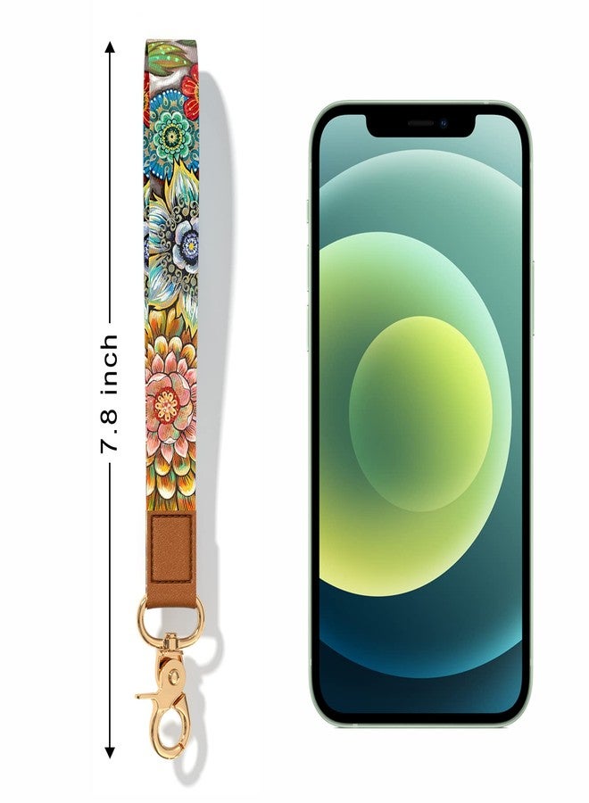 Hsxnam Wrist Lanyard Key Chain, Cute Wristlet Strap Keychain Holder for Women Men Car Keys ID Badges Card Wallet Phone Camera, Beauty Mandala, M - Image 2