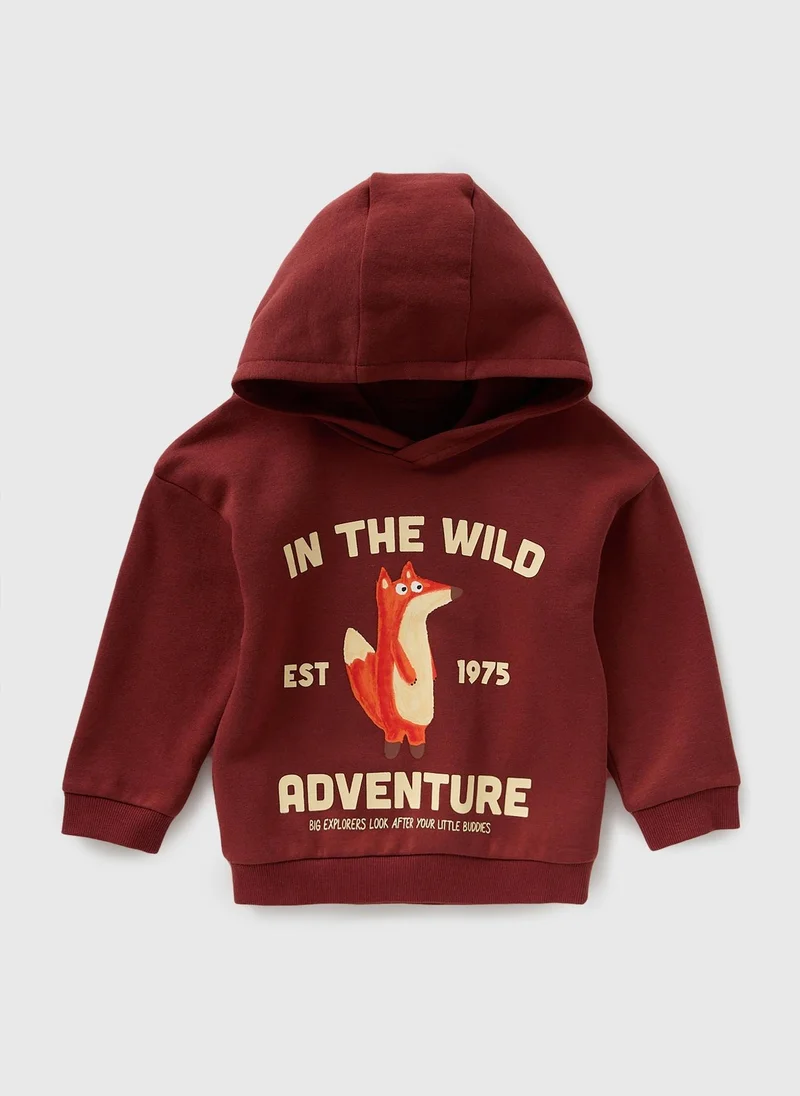 Matalan Boys Rust Fox Adventure Hoodie