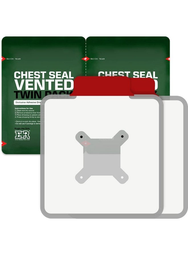 Ever Ready First Aid Ever Ready First Aid Vented Chest Seal with Quick Tear Twin Pack- 6.6” Square Occlusive Adhesive Dressing for Open Chest Wounds  - Image 3