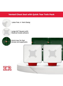 Ever Ready First Aid Ever Ready First Aid Vented Chest Seal with Quick Tear Twin Pack- 6.6” Square Occlusive Adhesive Dressing for Open Chest Wounds  - Image 4