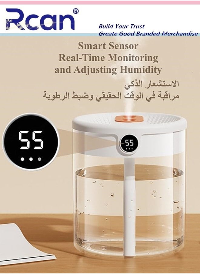 Rcan 2L Air Humidifier with Humidity Display Cool Mist Humidifier 3 Adjustment Modes Humidifier with Night Light Function Lasts 20hs Almost Silent Bedroom Humidifier for Dry Skin  - Image 3