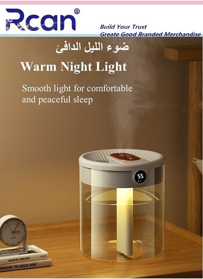 Rcan 2L Air Humidifier with Humidity Display Cool Mist Humidifier 3 Adjustment Modes Humidifier with Night Light Function Lasts 20hs Almost Silent Bedroom Humidifier for Dry Skin  - Image 5