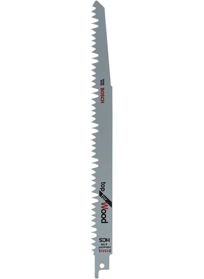 BOSCH S1531L Top For Wood Saw Blade Capable To Withstand Hard Objects Easy To Use And Very Functional Hcs Blade Material Is Appropriate For Pruning Green Wood 240 Mm Length 5 Pcs - Image 1