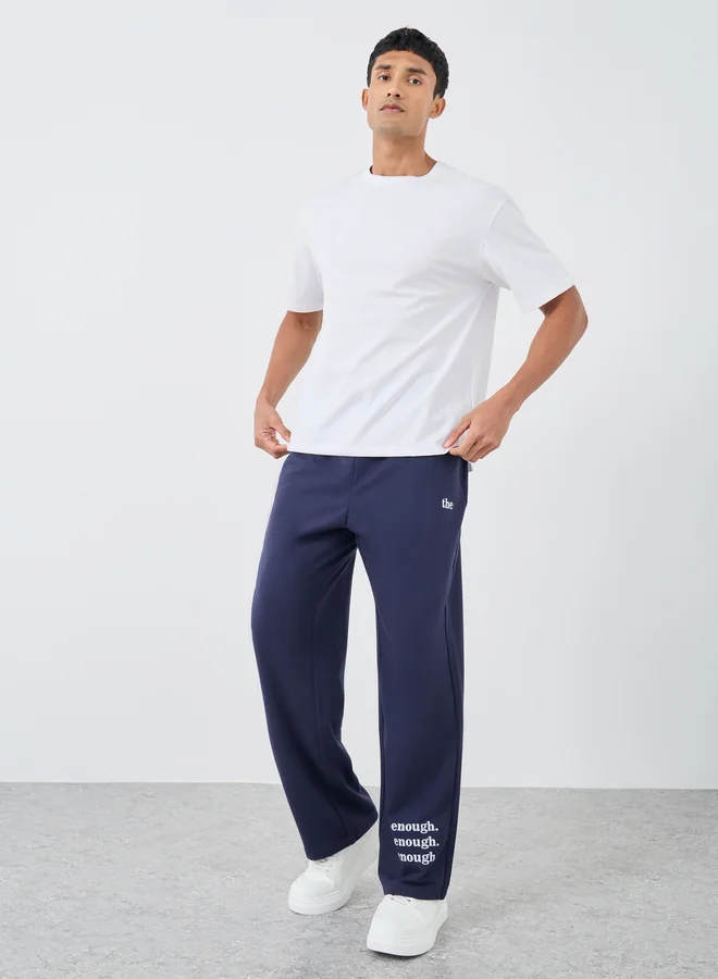 Styli Styli Relaxed Fit Printed Joggers with Contrast Drawcord