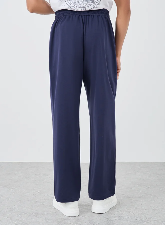 Styli Styli Relaxed Fit Printed Joggers with Contrast Drawcord