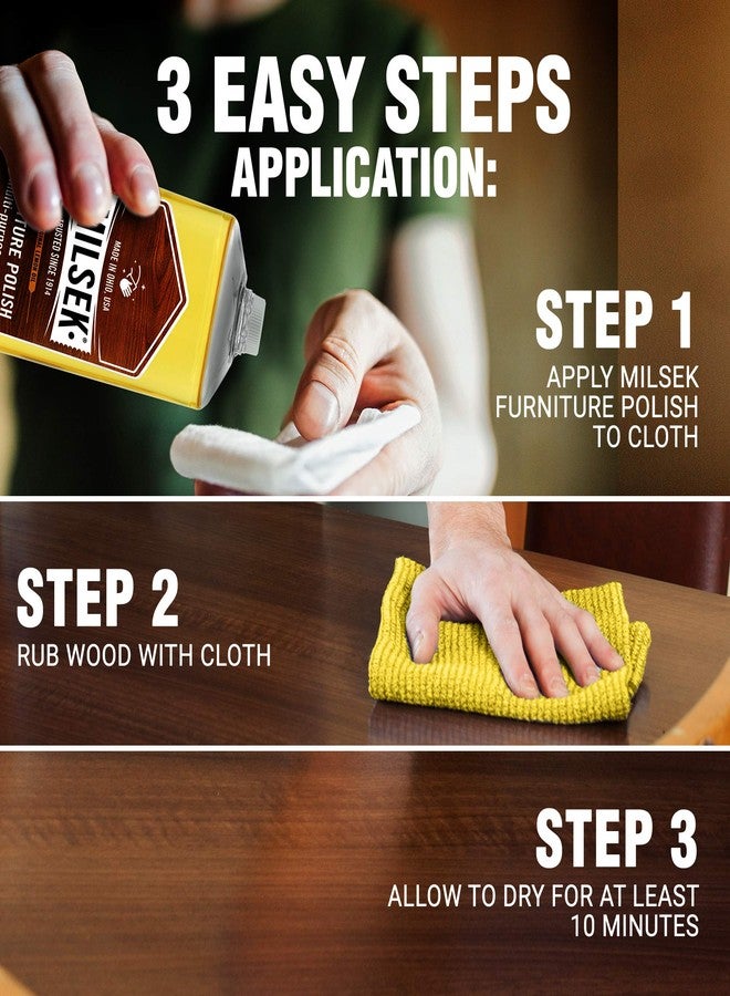 Milsek Furniture Polish, Lemon Oil Furniture Cleaner and Polish Cloth, 12 fl oz - Image 4