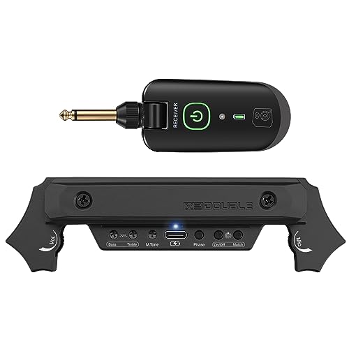 SUNYIN Wireless Acoustic Guitar Pickup Rechargable Magnetic And Microphone Soundhole Pickup For Acoustic Guitar Build-In Volume Control(Black) - Image 1