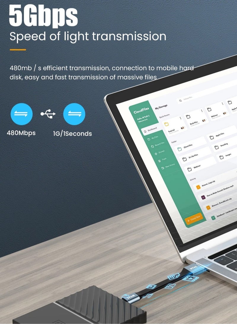 IVON Mini Keychain Usb Data Cable, Portable Ultra Short Data Charging Adapter Cable, Lightweight Fast Charging Micro Usb Short Cable Cord For Charging And Transferring Data, (Gold Type C) - Image 3