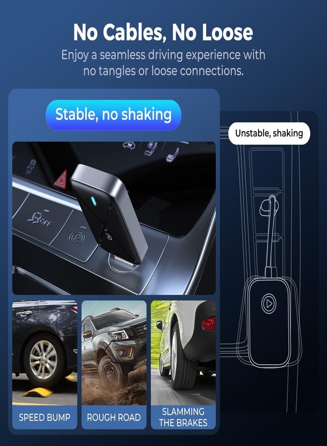 HaMeby Wireless CarPlay Adapter for iPhone, Mini Size for Apple CarPlay Adapter, Convert Wired to Wireless with Extension Cable USB & USB-C/Type-C, Stable Control & No Delay, Black - Image 2