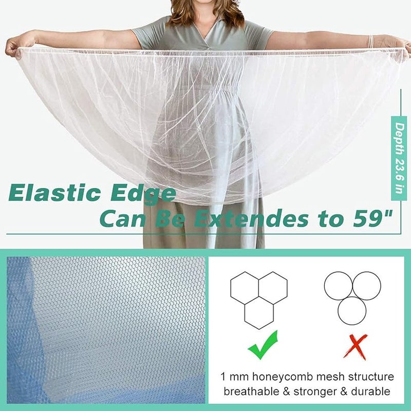 Mosquito Net for Stroller - 2 Pack Durable Baby Stroller Mosquito Net - Perfect Bug Net for Strollers, Bassinets, Cradles, Playards, Pack N Plays and Portable Mini Crib (Blue) … - Image 2