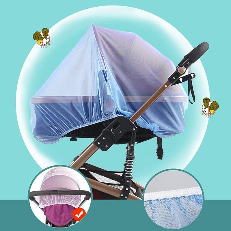 Mosquito Net for Stroller - 2 Pack Durable Baby Stroller Mosquito Net - Perfect Bug Net for Strollers, Bassinets, Cradles, Playards, Pack N Plays and Portable Mini Crib (Blue) … - Image 4