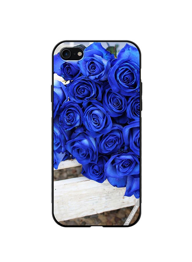 VR CREATIVE Protective Case Cover For Apple iPhone 7/8/SE 2020 Blue Flower Design Multicolour - Image 1