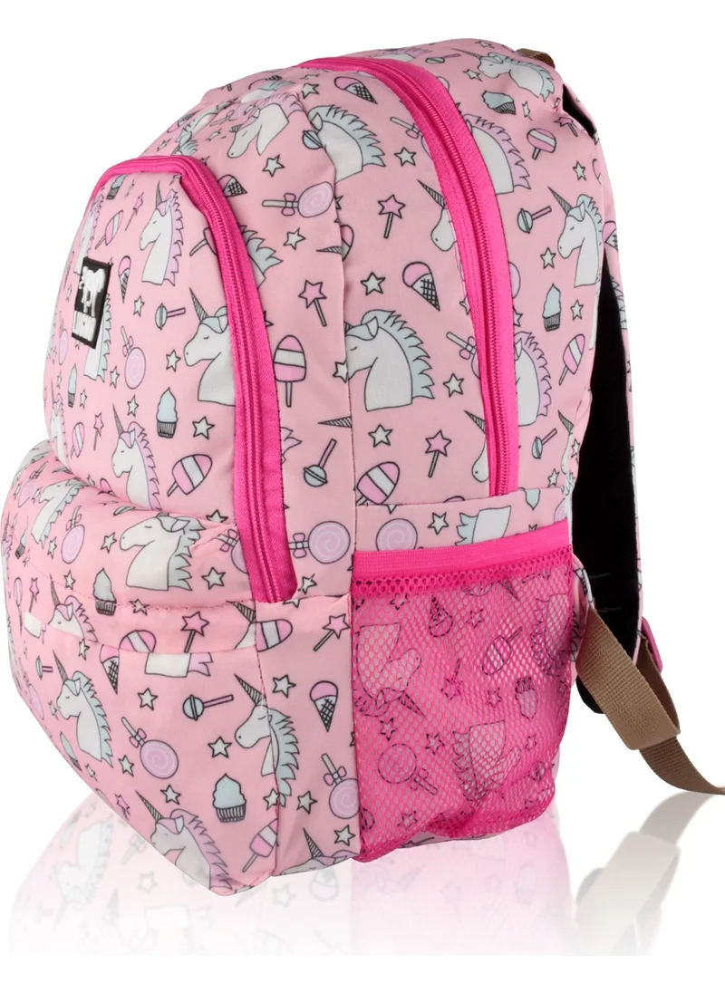 Lugmo Secondary School Primary School Bag and Lunchbox 3 Pockets Powder
