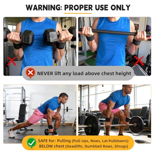 GPANDAG Weight Lifting Hooks for Men and Women(Pair), 330 LB Heavy Duty Gym Lifting Wrist Strap Hook for Deadlifts, Pull-Ups, Strength Training, 0.4inch Grip Weightlifting Hooks for Teen - Image 3