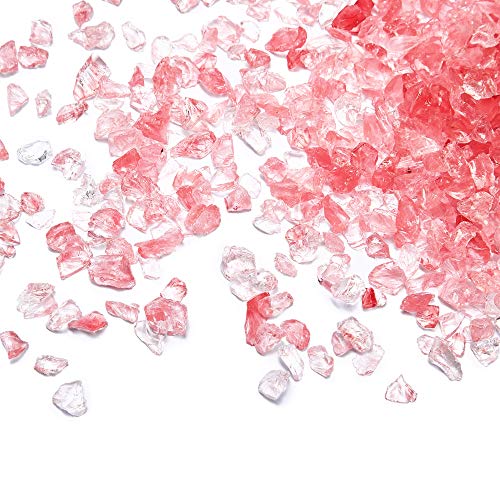 TWINKLING High Luster Crushed Glass, Broken Glass, Glass Gems Chips for DIY Resin Art Epoxy Crafts, Nail Art, Geode Painting, 1-3mm(200g) (Watermelon Red) - Image 1