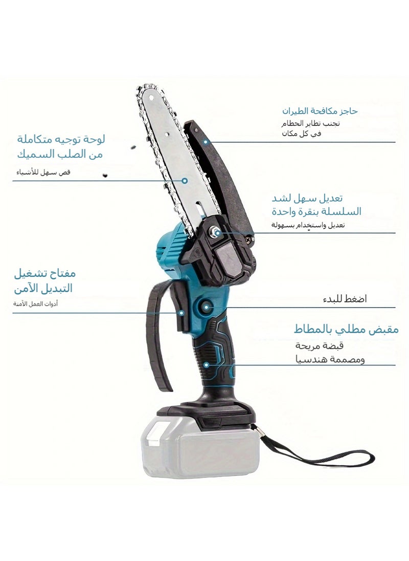 EzzySo - Upgraded Mini Chainsaw 6 Inch Electric Chainsaw 48V Battery Powered 1500mAh Battery One-Hand Portable Electric Saw for Wood Cutting Tree Branch Trimming Wood Cutting Gardening - Image 1