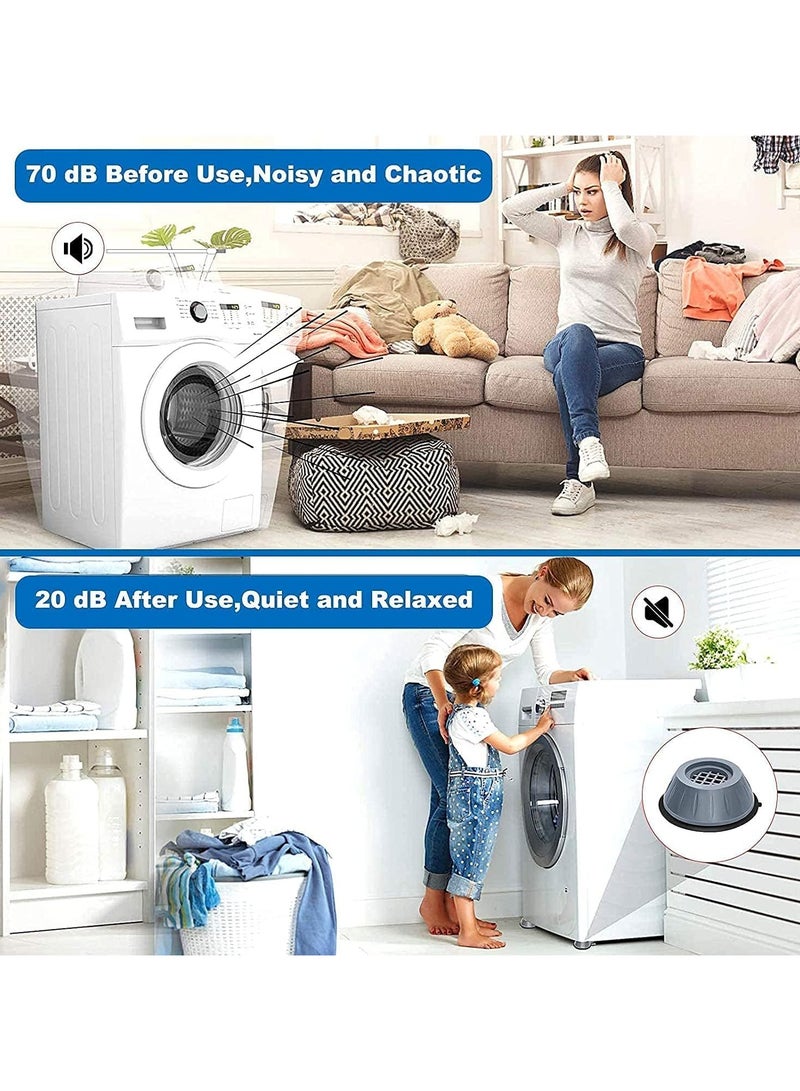 Washing Machine Support Bases Shock Absorber Noise Eliminator Rubber Bases Anti-Slip Anti-Vibration Anti-Vibration Bases to Prevent Washer Dryer Moving (8pcs)  - Image 5