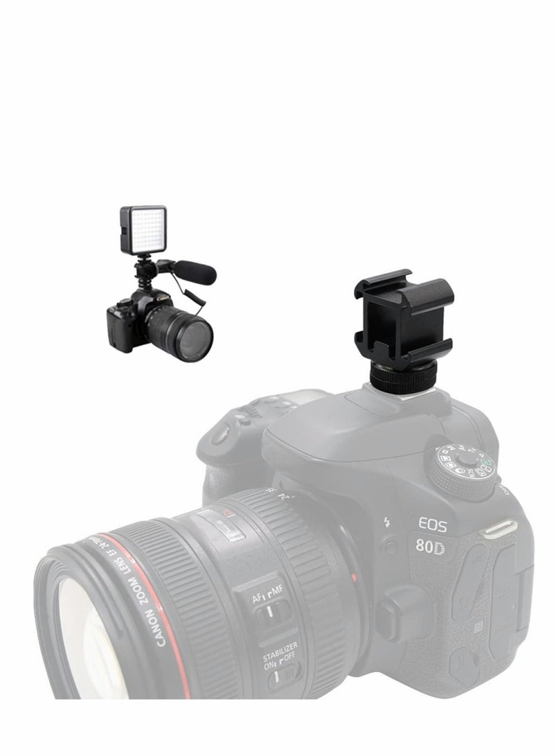 Captaintech Aluminum Camera Hot Shoe Extension Bracket with Triple Cold Shoe Mounts Adapter - Image 2