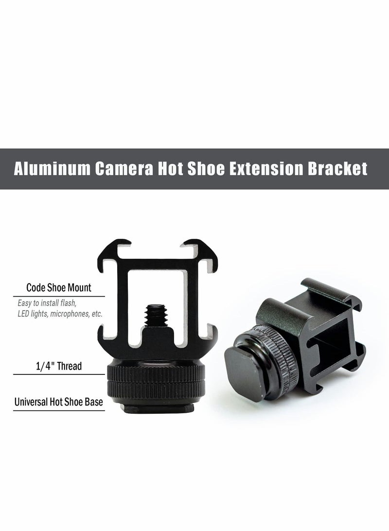Captaintech Aluminum Camera Hot Shoe Extension Bracket with Triple Cold Shoe Mounts Adapter - Image 4