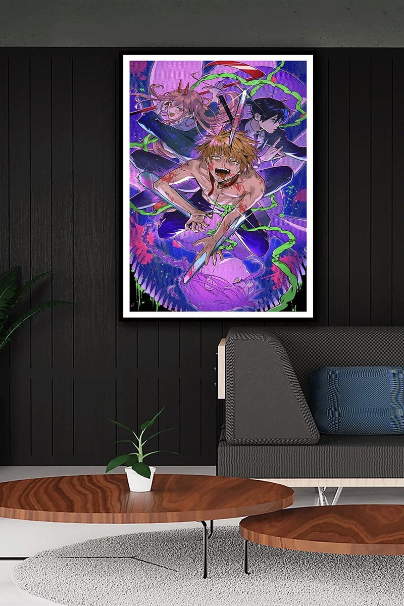 Ukeclvd Chainsaw Man Anime Poster - Makima & Denji - Image 2