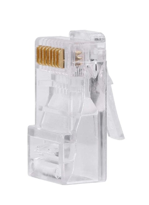 Modular Plugs Cat6 RJ45 Network Internet Cable Connectors Modular Plug 8P8C Connector End 100 Pcs