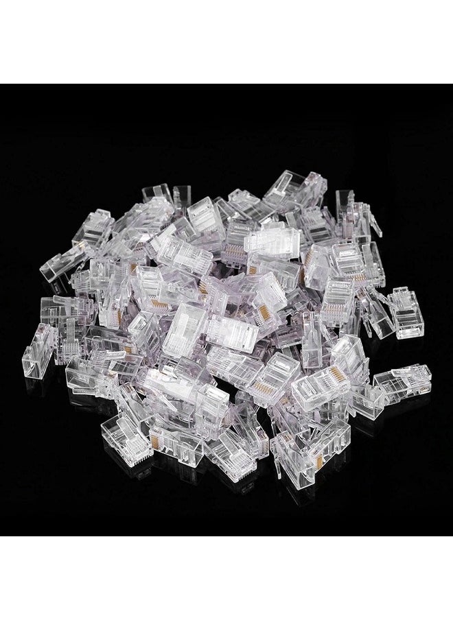Taimi - Modular Plugs Cat6 RJ45 Network Internet Cable Connectors Modular Plug 8P8C Connector End 100 Pcs - Image 1