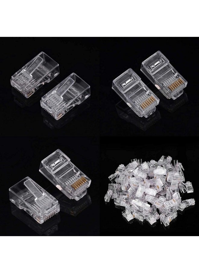 Taimi - Modular Plugs Cat6 RJ45 Network Internet Cable Connectors Modular Plug 8P8C Connector End 100 Pcs - Image 1
