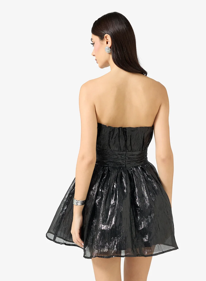 Collective The Label Bardot Neck Ruched Detail Mini Dress