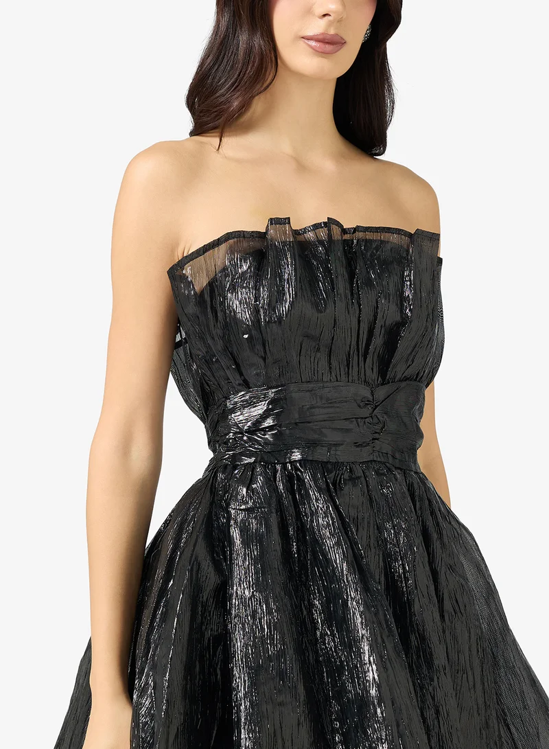 Collective The Label Bardot Neck Ruched Detail Mini Dress