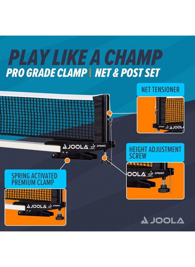 JOOLA مجموعة شبكة وطاولة تنس الطاولة الاحترافية JOOLA سبرينغ - معتمدة من ITTF - شبكة بونغ بونغ بحجم 72 بوصة مع مشبك مفعل بالزنبرك - Image 1