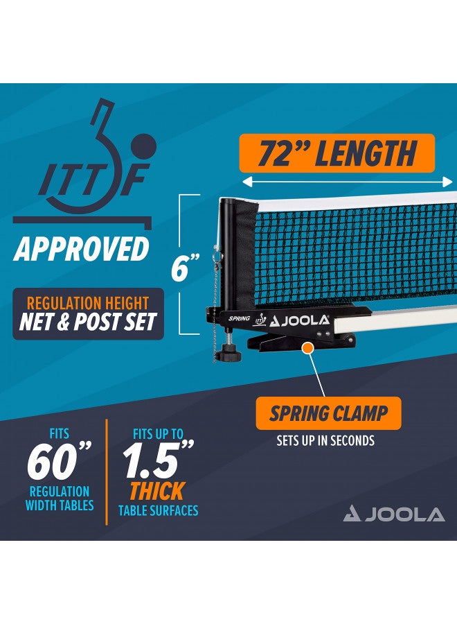 JOOLA مجموعة شبكة وطاولة تنس الطاولة الاحترافية JOOLA سبرينغ - معتمدة من ITTF - شبكة بونغ بونغ بحجم 72 بوصة مع مشبك مفعل بالزنبرك - Image 4