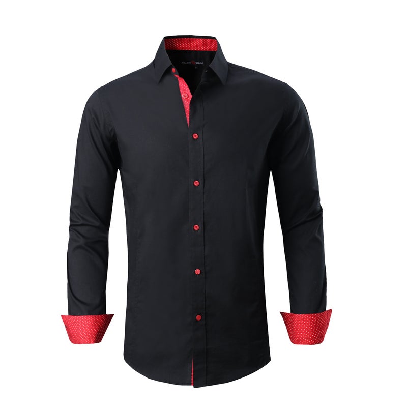 Men's Wrinkle Free Stretch Button Down Long Sleeve Dress Shirt for Business Work - Image 1
