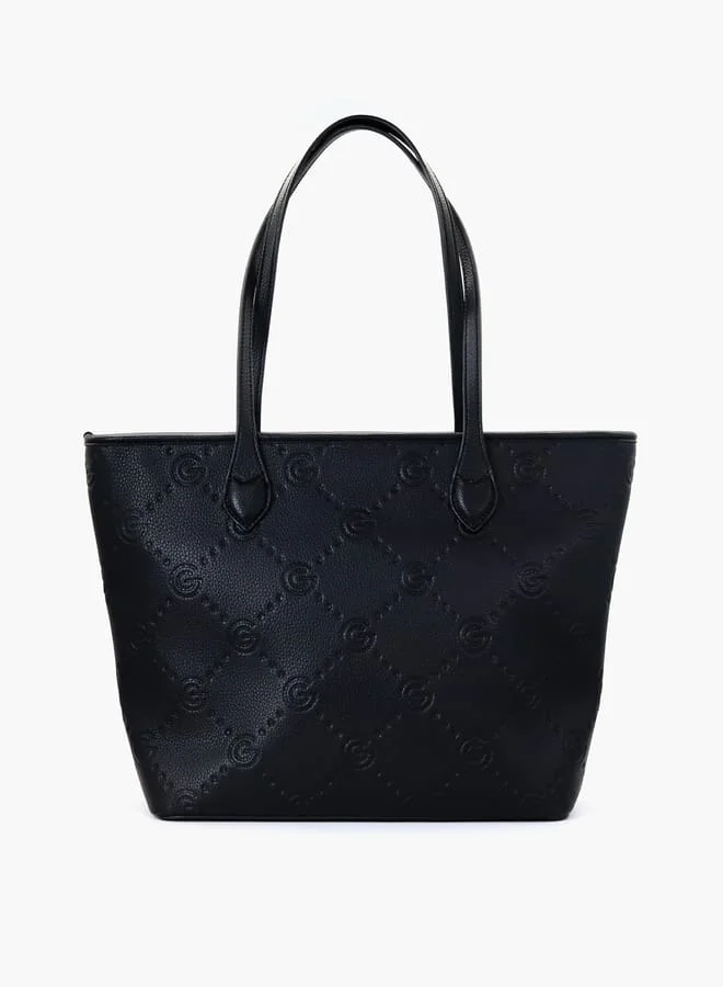 غابرييلا غوتشي Gabriella Gucci Monogram Embossed Tote Bag with Pouch
