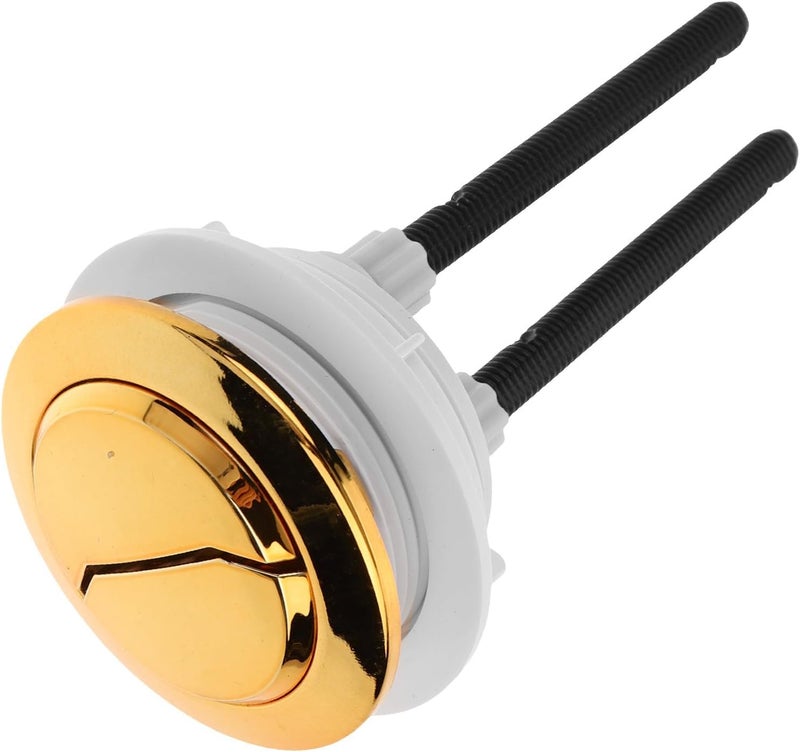 Garneck Toilet Flush Button Replacement Dual Push Gold Plated 48×57mm Universal Toilet Tank Water Tank Part for Bathroom Repair Random Color - Image 1