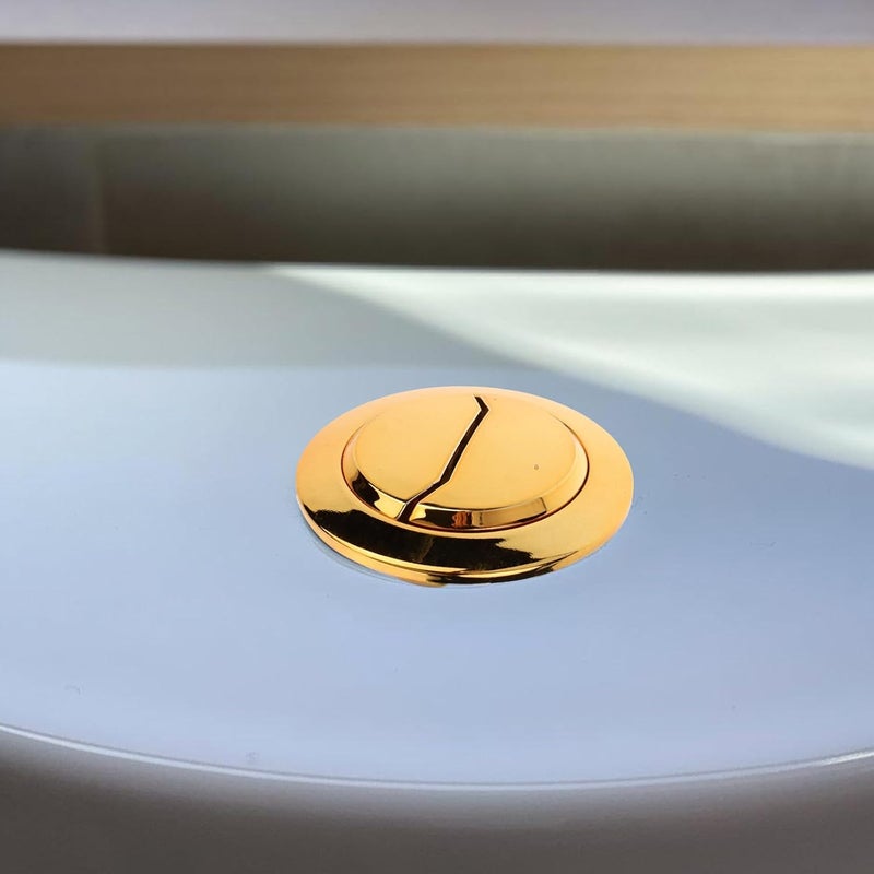 Garneck Toilet Flush Button Replacement Dual Push Gold Plated 48×57mm Universal Toilet Tank Water Tank Part for Bathroom Repair Random Color - Image 4