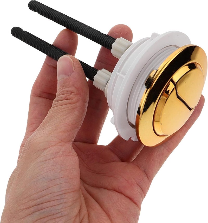 Garneck Toilet Flush Button Replacement Dual Push Gold Plated 48×57mm Universal Toilet Tank Water Tank Part for Bathroom Repair Random Color - Image 3