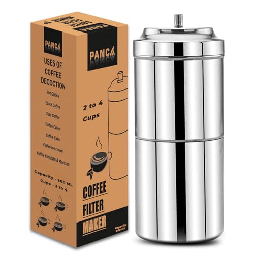 PANCA Stainless Steel South Indian Filter Coffee Maker | Traditional Drip Coffee Decoction Maker for Hot & Cold Coffee (200ML) - Image 1