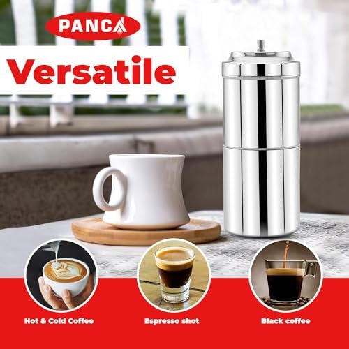 PANCA Stainless Steel South Indian Filter Coffee Maker | Traditional Drip Coffee Decoction Maker for Hot & Cold Coffee (200ML) - Image 3