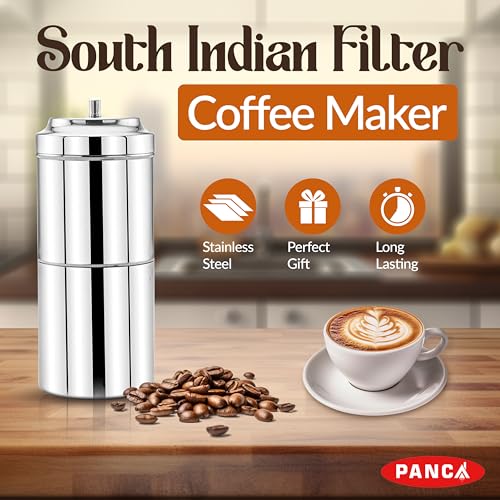 PANCA Stainless Steel South Indian Filter Coffee Maker | Traditional Drip Coffee Decoction Maker for Hot & Cold Coffee (200ML) - Image 2