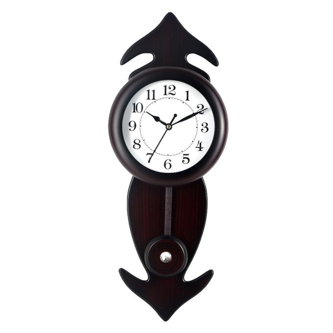 19 INCH QUARTZ WALL CLOCK  WOODEN PENDULUM ANALOG CLOCK FOR LIVING ROOM, KITCHEN & DINING ROOM