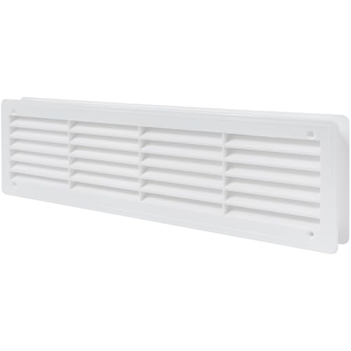 Vent Systems 18" x 5" Inch - White Plastic Door Vent for Interior Doors Two Sided - Air Vent Cover Grill - Home, Garage, Kitchen, Bedroom Louvered Vent - Door Vents - Register Interior Door Grille - Image 1
