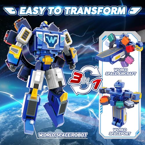Super Wings Transforming Toys, 10 inch World Aircraft Transform Figures Toys, 3 in 1 Mode Rescue Bots Action Figure Toy Figures for 4-8 Year Old Boys, Plane Toy for Toddlers Kids Age 4 5 6 7 8 - Image 2