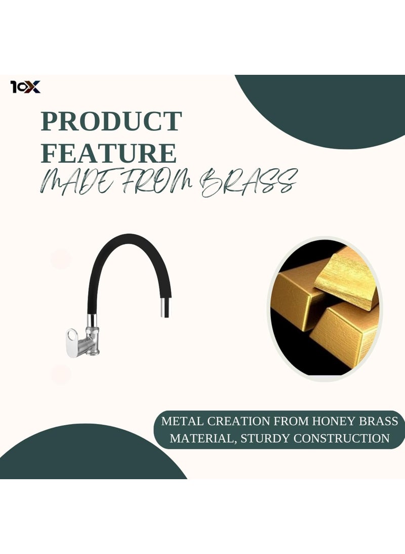 10X 10X Brass Flexible Swan Neck Black Grey Spout BW10869 for WashbasinKitchen Table Mounted  - Image 2