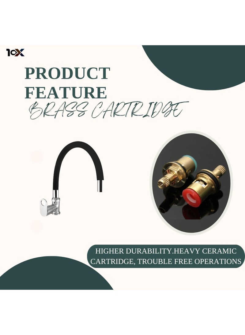 10X 10X Brass Flexible Swan Neck Black Grey Spout BW10869 for WashbasinKitchen Table Mounted  - Image 3