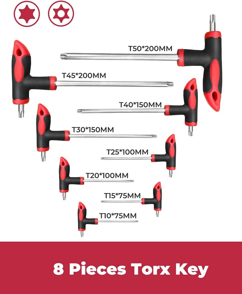 ROTATION 16pcs Hex and Torx Key Set T Handle Allen Key with Storage Box - Image 4